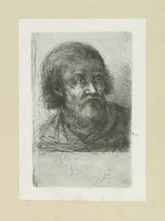 Bebaarde man, naar right The Compleat Work of Etchings by John Chalon / Oeuvre Complette des Eaux Fortes par Jean Chalon (シリーズ名)