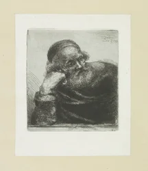 右腕に寄りかかる老人 The Compleat Work of Etchings by John Chalon / Oeuvre Complette des Eaux Fortes par Jean Chalon (シリーズ名)