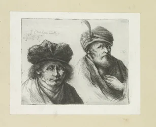 Twee mannen プット hoed に tulband The Compleat Work of Etchings by John Chalon / Oeuvre Complette des Eaux Fortes par Jean Chalon (シリーズ名)