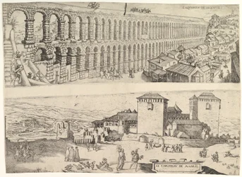 セゴビアの水道橋とマドリード城、1500〜1599年。