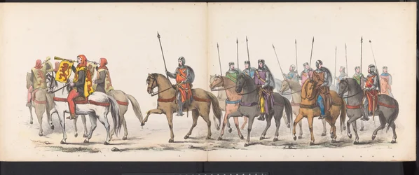 ライデン学生の仮面舞踏会、1865年（プレート1） 1865 年 6 月 6 日にライデン学生団のメンバーが開催した衣装を着た行進。