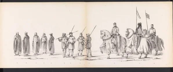 ライデン学生の仮面舞踏会、1865年（プレート3） 1865 年 6 月 6 日にライデン学生団のメンバーが開催した衣装を着た行進。