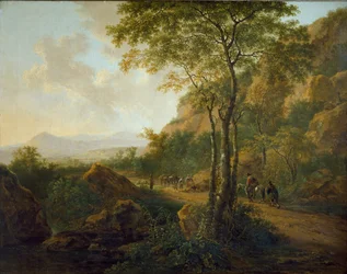 ミュールティアーのいるイタリア風風景画、c1629-1652