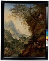 仙人と兵士のいるラインラントの風景