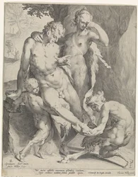 オリードはサテュロスの足からとげを取り除きます