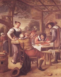 ベビーベッドの下のうれしそうな会社
