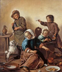 子供の食事、1665年。