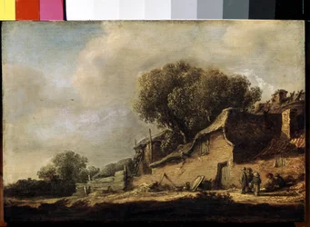 ""Paysage a la chaumiere et au chene"" (農民のコテージと樫の木のある風景) ヤン・ヨゼフス・ファン・ゴイェン作 (1596-1656) 1634 Dim. 87x105 cm エルミタージュ美術館、サンクトペテルブルク