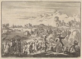 南アメリカの Pointis Carthagena の下でのフランスの征服、1697 年
