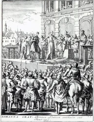 レディ・ジェーン・グレイの処刑」1664年から1712年の間に出版された（エッチング）