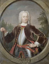 オランダ：グスタフ・ウィレム・ファン・イムホフ男爵（1705-50）。総督（1743-50年） オランダ東インド会社総督グスタフ・ウィレム・ファン・イムホフ男爵の肖像画