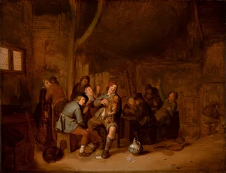 旅館での喫煙と音楽の演奏、1640年頃（パネルに油彩）