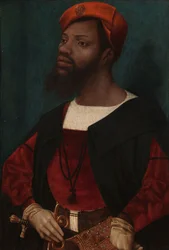 アフリカ人の肖像、c。 1525-30（パネルに油を塗る）