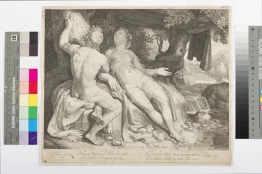 木の樹皮に名前を刻んだオイノーネーのパリ（彫刻）