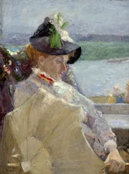 傘を持った女性、1888年。