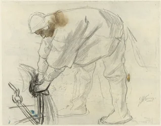 錨を持った船乗りの習作