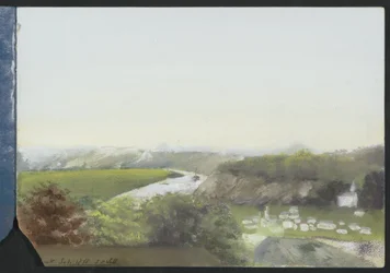 川のある山の風景