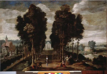 城の公園 ヤン・ウィルダンス（1586-1653）による絵画 17世紀 ゲネス、ストラーダ・ヌオーヴァ美術館（元パラッツォ・ビアンコ)