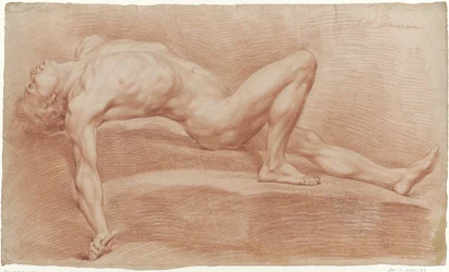 仰臥位の男性ヌード