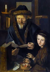 冬の寓話、哲学者と幼い子供 - 冬の寓話、哲学者と幼い子供 - Jan Woutersz Stap (1599-1663) 作、 - 油彩、木、84.5x59.5 - 個人蔵
