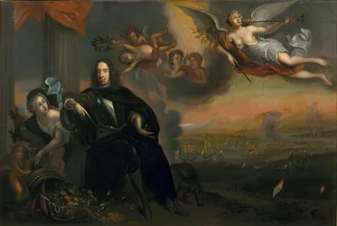 コルネリス・デ・ウィット（1623-1672）が1667年チャタムでの戦いに勝利した寓話。