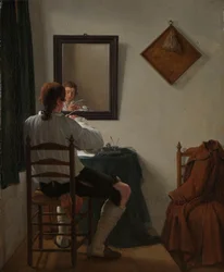 ペンをトリミングする作家、1784年