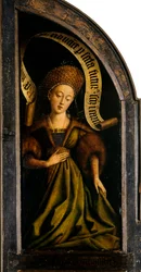 ゲントの祭壇画。 神秘的な子羊の崇拝：クマエのシビュラ、1432年。