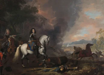 戦闘中のナッソー・ディーツ公ヘンリー・カジミェシュ2世 ヘンドリック・カジミール2世（1657-96）、ナッソー・ディーツの王子、戦闘で指揮官として