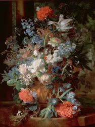 風景の中の花の花束
