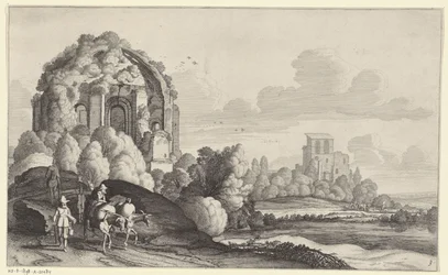 ローマのミネルバ メディカ神殿を訪れる旅行者 Pieter de Molijnの後の風景（シリーズタイトル）