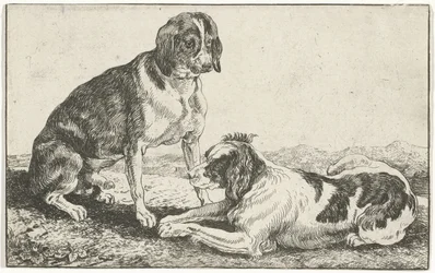 休んでいる 2 匹の犬 動物（シリーズタイトル） ズーグラフィアム（シリーズタイトル）