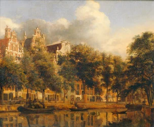 Le Herengracht à Amsterdam - アムステルダムのヘーレンクラハト、1668/1674年頃。