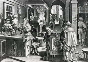 フィリップスガレ、1580〜1605年頃に刻まれた「ノヴァレペルタ」のクロックアイアン、プレート5