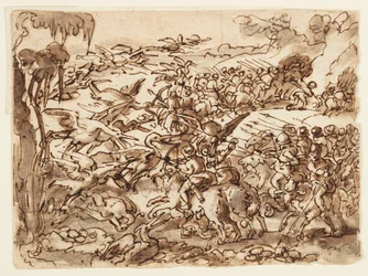 Recto: ピグミーとツルの戦い。 裏面: 大プリニウスの自然史に関する碑文、第 7 巻、ch. 2