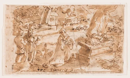 ヨブの犠牲、「スピリトゥス ティモリス ドミニ」（主への恐れの賜物）の予備デザイン、版画シリーズ「聖霊の七つの賜物」のプレート 7