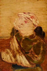 Wounded - 帽子をかぶった男の肖像 （アクリル、紙、ボード）