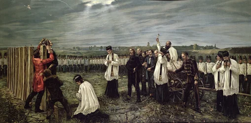 1893年10月6日、ハンガリーのアラドでのオーストリア人によるハンガリー将校の処刑（クロモリト）
