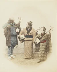 ミュージシャン（手彩色のモノクロ写真