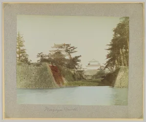 名古屋城（日本）（手彩色のモノクロ写真