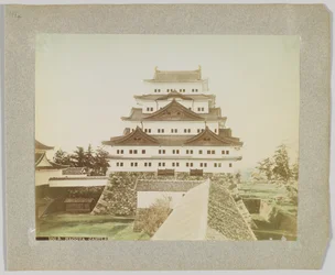 名古屋城（日本）（手彩色のモノクロ写真