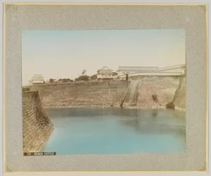大阪城（日本）（手彩色のモノクロ写真