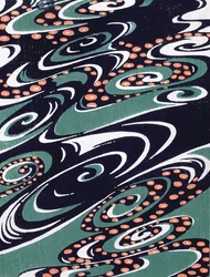 19世紀末のファブリックデザイン（木版画のトイレ）