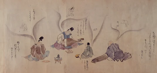 日本のミュージシャン、松平定信（1758-1829）の「こころの草紙」、1802年頃（紙にペンとインクと水彩）