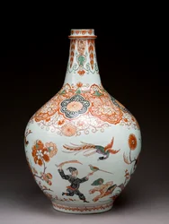 古伊万里オランダ装飾大瓶 17世紀後半 （土器に上絵の具