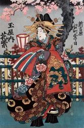花魁道中三部作の左パネル