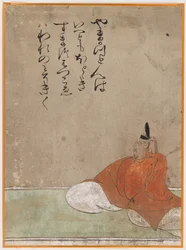 三十六花線のひとつ、アルバムリーフ（紙にインク）