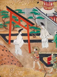 長一屏風 - 八曲一双屏風（絵画）