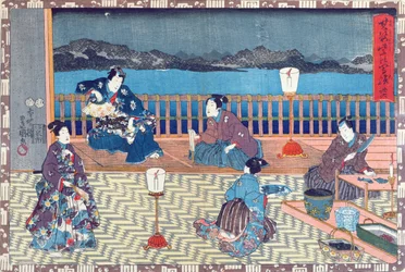 魚の準備（色木版）
