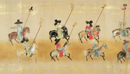1651年に徳川家綱が継承された当時の名駅1にある駐日韓国第6大使館。恐らく狩野増信（1625-94）（巻物）（詳細）（79778も参照）