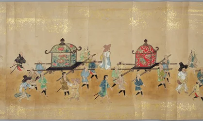 1651年に徳川家綱が継承された当時の明暦1日に駐在する第6の韓国大使館、おそらく加納増信（1625-94）（スクロールペインティング）（詳細）（79774＆120823も参照）